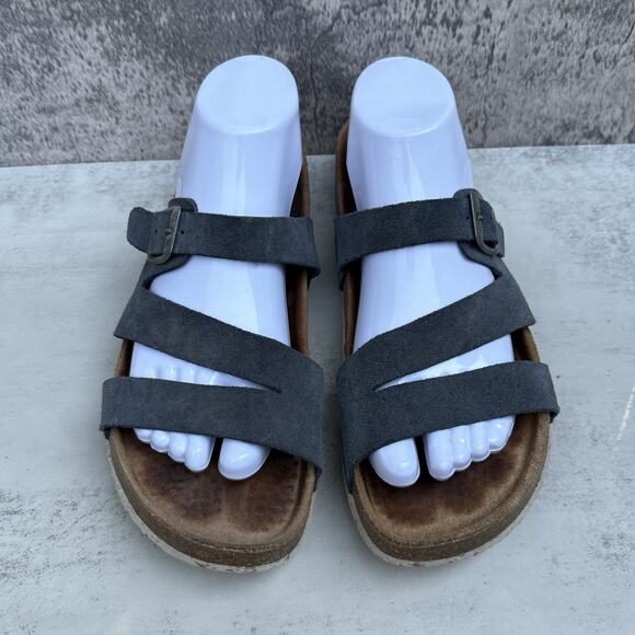 Biostep Blue Suede Slip On Strappy Slide Sandals Women’s Size 9.5 - Picture 5 of 7